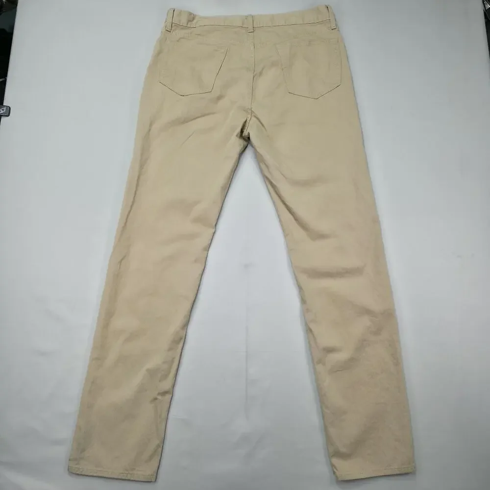 Banana Republic Mens Slim Fit Chino Pants 36x32 Khaki Stretch Casual Costal Prep
